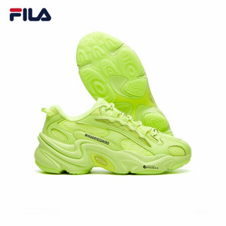 FILA x MIHARA斐乐小豹鞋老爹鞋女2021春新款运动鞋联名荧光鞋 醒目黄-SY 38