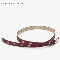 CHARLES & KEITH CHARLES&KEITH皮带CK4-32250225金属铆钉圆孔饰女士针扣腰带 深紫红色 S