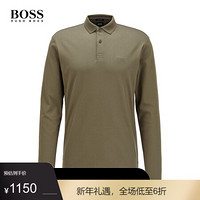 HUGO BOSS雨果博斯Polo衫男2020款秋季纯棉长袖男士Polo衫50392723 305-深绿色 M