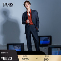 HUGO BOSS雨果博斯西服男2020款秋季方格初剪羊毛修身西装 061-灰色 50A