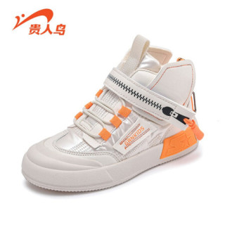 贵人鸟童鞋男女童靴子秋冬季新款皮鞋小孩高帮板鞋儿童防滑运动休闲鞋