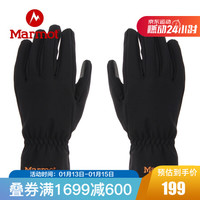 Marmot 土拨鼠 运动滑雪保暖可触屏防风加厚M1软壳手套男女情侣款户外 黑色/橘色231 S