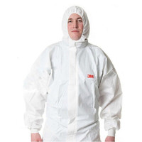 3M 4535防护服无尘服连体带帽防尘防静电服透气喷漆隔离工作防护服yzl 白色 XXL