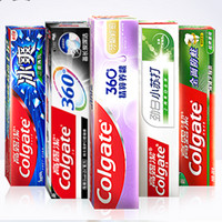 Colgate 高露洁 劲白系列牙膏套装 5支装(冰爽薄荷+小苏打竹炭薄碳+长碳牙膏+养龈牙膏+防蛀牙膏)