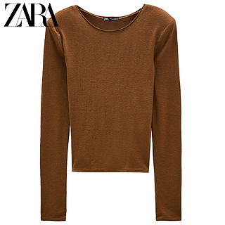 ZARA 新款 女装 垫肩饰 T 恤 01067471700