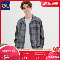 GU极优男装工装开领衬衫(格纹)2020新款时尚潮流休闲上衣328411