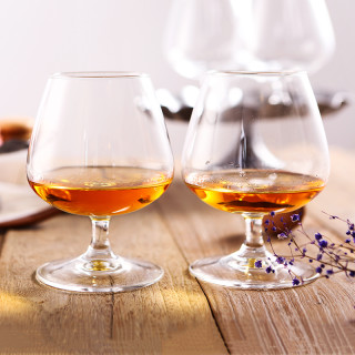 乐美雅白兰地红酒杯矮脚细品干邑杯洋酒玻璃高脚杯410ml家用6只装