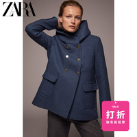 ZARA新款 女装 围裹领大衣外套 08370298200