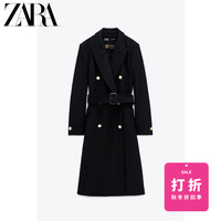 ZARA 新款 女装 配腰带羊毛大衣外套 08343744800