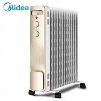 美的（Midea）取暖器静音节能电暖器家用办公电暖气片加湿烘衣13片升级电热油汀NY2213-18GW(油汀加热)