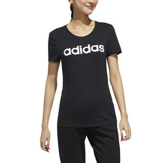 adidas NEO W ESNTL LG T 1 女子运动T恤 FP7868 黑色 XL