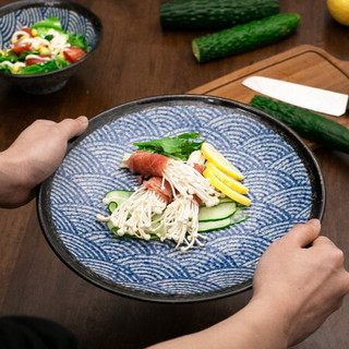 美浓烧（Mino Yaki） 美浓烧日式碗 盘 方盘 饭碗斗笠碗汤碗拉面碗大号家用陶瓷盘 7.0英寸斗笠面碗