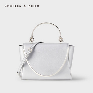 CHARLES＆KEITH2021春季CK2-50270521女士金属装饰手提单肩包 Silver银色 S