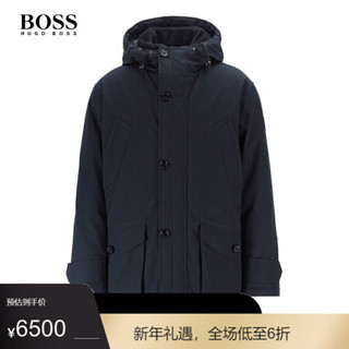 HUGO BOSS雨果博斯男士时尚休闲连帽羽绒服外套 402-蓝色 46