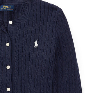 Ralph Lauren/拉夫劳伦女童 2020年秋季棉质迷你绞花式针织开襟衫32839 B82-蓝色 S