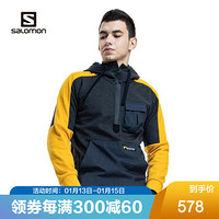 萨洛蒙（Salomon) 情侣款  户外休闲针织连帽卫衣SPACE CREW 黑色206001 XL