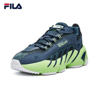 FILA X WILSON 斐乐ADE男子复古老爹鞋2020秋新款潮鞋时尚休闲鞋 深湖蓝-RP 42.5