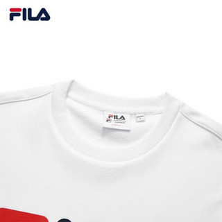 FILA 斐乐官方情侣卫衣2020秋季新款时尚运动针织中性卫衣男女 标准白-WT 175/96A/L