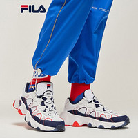 FILA 斐乐官方 JAGGER爪爪鞋老爹鞋男ins2020秋季新款休闲运动鞋 斐乐白/经典蓝-WB 42.5