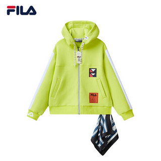 FILA x MIHARA 斐乐女士针织上衣2021年春季新款联名长袖外套 亮黄绿-LG 155/76A/XS