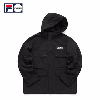 FILA FUSION x WM白山联名斐乐男士运动外套2021春季新款潮流外套 深黑-BK 165/88A/S