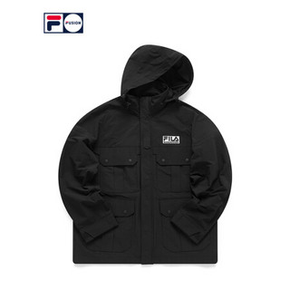 FILA FUSION x WM白山联名斐乐男士运动外套2021春季新款潮流外套 深黑-BK 165/88A/S