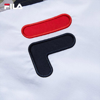 FILA 斐乐官方男士运动外套2021春季新款潮流迷彩拼接连帽外套 传奇蓝-NV 165/88A/S