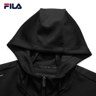 FILFILA 斐乐官方男士针织上衣2021年春季新款休闲l运动外套上衣 正黑色-BK 170/92A/M