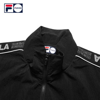 FILA FUSION斐乐男士运动外套2021春季新款宽松潮流运动茄克男 深黑-BK（宽松版型，建议拍小一码） 165/88A/S