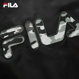 FILA 斐乐官方男士运动外套2021春季新款简约运动茄克梭织上衣男 正黑色-BK 165/88A/S