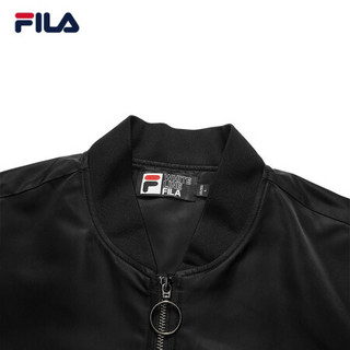 FILA 斐乐官方男士运动外套2021春季新款简约运动茄克梭织上衣男 正黑色-BK 165/88A/S