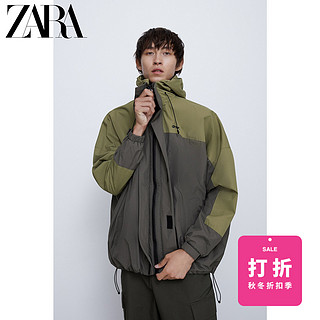 ZARA 01792403505 男装冬季拼接科技面料派克外套