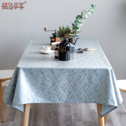 TPU覆膜防水防油防烫免洗布艺桌布 现代轻奢餐桌布长方形茶几桌布