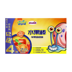 beakid 美国海绵宝宝固体果泥水果棒儿童零食苹果香橙味40g-盒装 零食点心 *8件