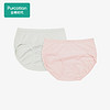 全棉时代 内裤女士纯棉内裤纯色中腰纯棉透气安全裤2条 薄荷绿+烟粉色 L