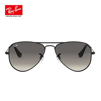 RayBan 雷朋儿童飞行员款太阳镜潮流个性防紫外线墨镜0RJ9506S 220/11 黑色镜框浅灰渐变深灰色反光镜面 52