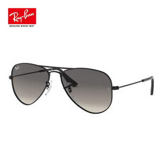 RayBan 雷朋儿童飞行员款太阳镜潮流个性防紫外线墨镜0RJ9506S 220/11 黑色镜框浅灰渐变深灰色反光镜面 52