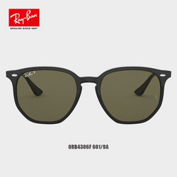 Ray-Ban 雷朋 RayBan雷朋太阳镜男女款时尚前卫个性防眩光墨镜0RB4306F 601/9A黑色镜框绿色偏光镜片 54