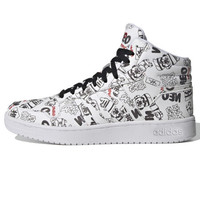 adidas 阿迪达斯 Hoops 2.0 MID 中性休闲运动鞋 H03089 白色/涂鸦/吾皇万睡联名 41