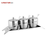 LINKFAIR 凌丰 304不锈钢调味盒 盐罐盒 创意调味罐 套装调味厨房用品 玛莎0.3L调味罐(LFWG-MS03T4)