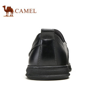 骆驼（CAMEL） 商务休闲鞋舒适牛皮软皮鞋男 A112155650 黑色 38