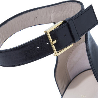 斯图尔特·韦茨曼 STUART WEITZMAN SW 女士黑色牛皮脚裸高跟凉鞋 100SQUARENUDIST BLACK TRIPOLI 6.5/37 CX