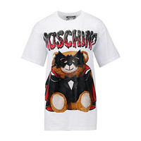 MOSCHINO 莫斯奇诺  白色圆领套头短袖T恤  E V0711 0540 1001 XS 女款