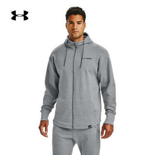 安德玛官方UA S5男子抓绒运动拉链外套Under Armour1359442 灰色013 3XL