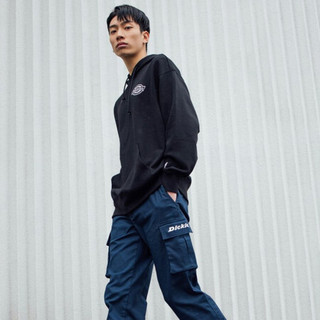 Dickies X Jean-Michel Basquiat联名合作款 联名卫衣 徽章LOGO 袖口小皇冠图案 连帽卫衣 DK008509 橙色 XL