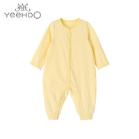 YeeHoO 英氏 婴儿衣服新生儿连体衣儿童内衣宝宝婴幼儿居家爬服柔软透气连体服 YLAAJ00028A01-襟哈 90cm(建议1-2岁)