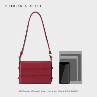 CHARLES＆KEITH2021春季CK2-50781306女士宽肩带小方包腋下包 Red红色 S