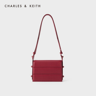 CHARLES＆KEITH2021春季CK2-50781306女士宽肩带小方包腋下包 Red红色 S