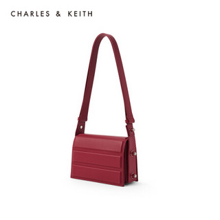 CHARLES＆KEITH2021春季CK2-50781306女士宽肩带小方包腋下包 Red红色 S