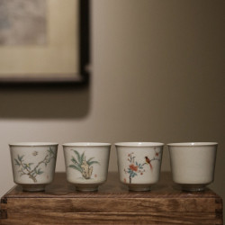 祥福 草木灰古青釉茶杯品茗杯 60ml